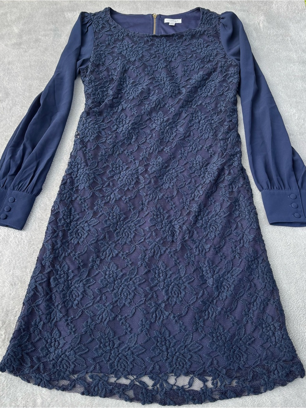 Charming Charlie Dress Navy Blue Lace Style Womens Size Small